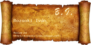 Bozsoki Iván névjegykártya