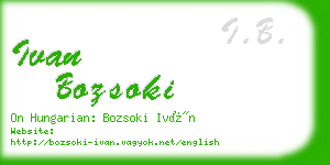 ivan bozsoki business card
